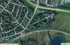 Das Gebiet in Cham mit der Zugerstrasse (gelb), wo der Unfall geschah. (Karte mapsearch.ch)