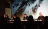 Das Live-Hörspiel wird an Zahns 150. Geburtstag in Göschenen aufgeführt. Es musizieren und lesen (von links) Daniel Vetter, Sandra Lussmann, Walter Sigi Arnold und Thomy Truttmann. (Bild: Florian Arnold (Göschenen, 26. Januar 2017))