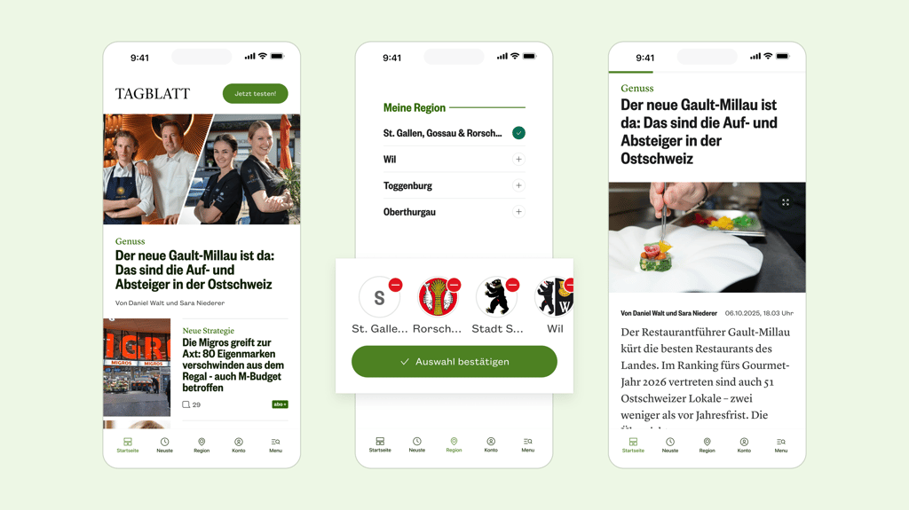 Das St.Galler Tagblatt erscheint im frischen Layout